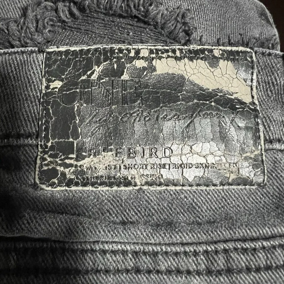 One X One Teaspoon Women Low Waist Freebird Distressed Denim Jeans Black Size 26 - Picture 7 of 9